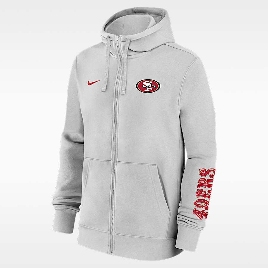 Nike San Francisco 49ers ハーフジップフリース 90’s San Francisco 49ers Club Men's Nike NFL Full-Zip Hoodie. Nike.com